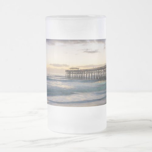 First Sunrise At Cocoa Frosted Glass Beer Mug