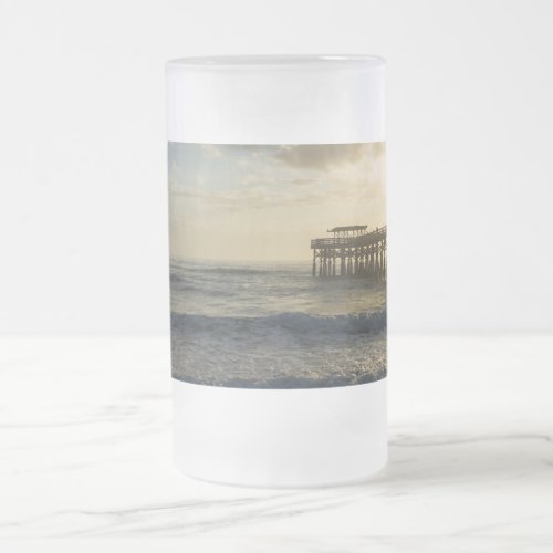 First Sunrise Glory Frosted Glass Beer Mug