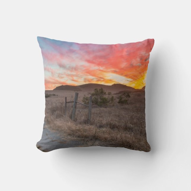 First Sunset of the Day Throw Pillow (Front)