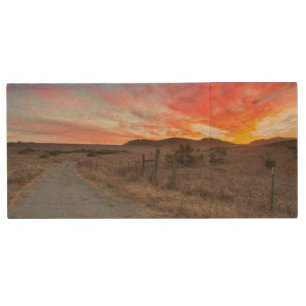 First Sunset of the Day Wood USB Flash Drive