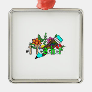 First Teacher Metal Ornament