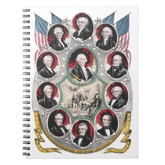 First Ten Presidents of the United States Notebook (Front)