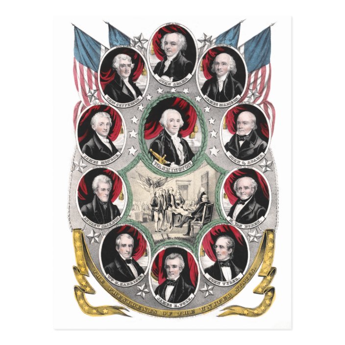 First Ten Presidents Of The United States Postcard
