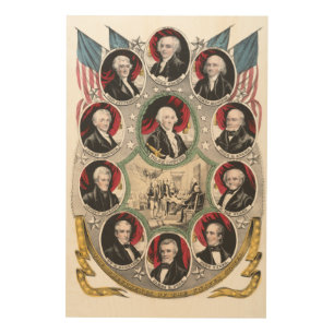 First Ten Presidents of the United States Wood Wall Art