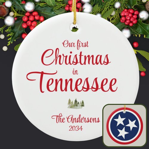 First Tennessee Christmas TN Red Year Keepsake Ceramic Ornament