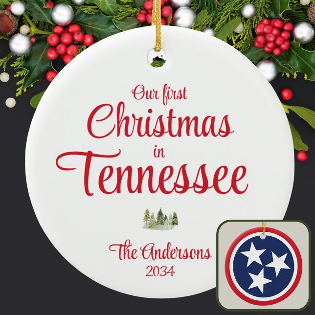 First Tennessee Christmas TN Red Year Keepsake Ceramic Ornament (Creator Uploaded)