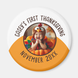 First Thanksgiving Baby Custom Photo Add Name Magnet