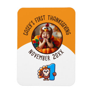 First Thanksgiving Baby Custom Photo Add Name  Magnet