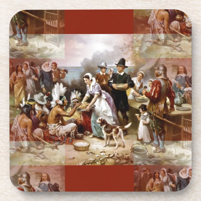 first thanksgiving beverage coaster (Front)