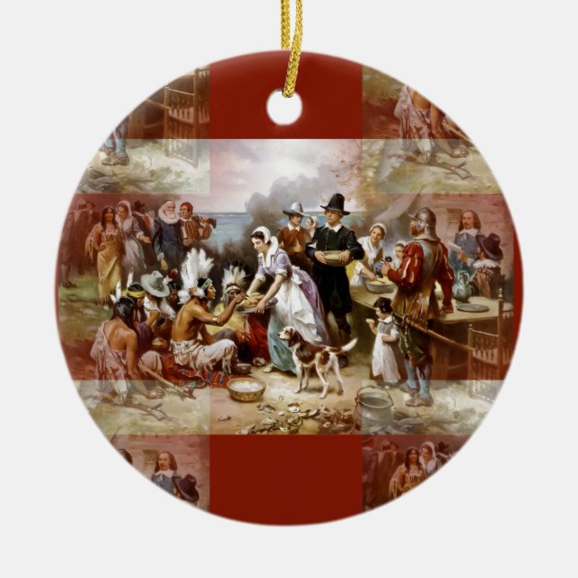 first thanksgiving ceramic ornament (Front)