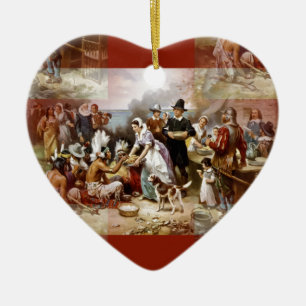 first thanksgiving ceramic ornament