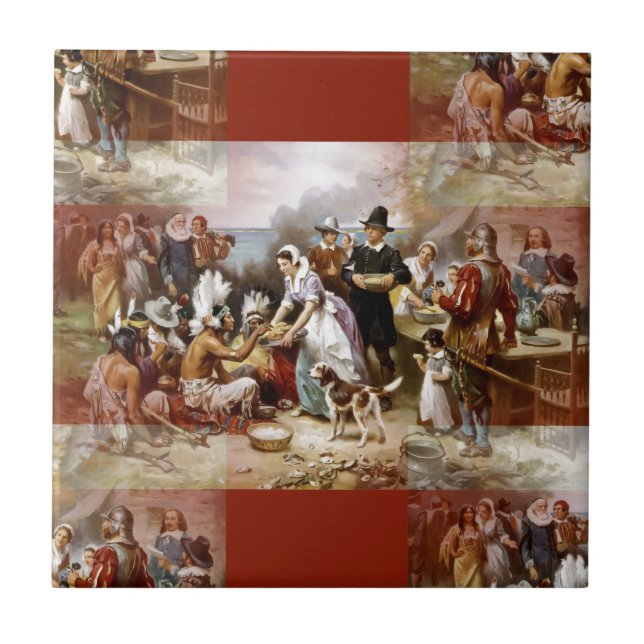 first thanksgiving ceramic tile (Front)