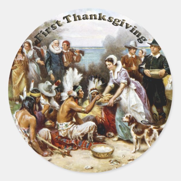 First Thanksgiving Classic Round Sticker