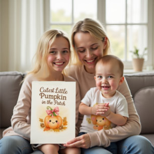 First Thanksgiving for Baby Girl with Pumpkin Card