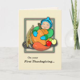 First Thanksgiving for Baby Holiday Card