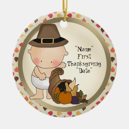 First Thanksgiving Holiday add words ornament