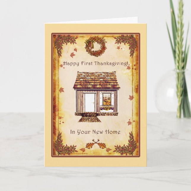 First Thanksgiving in New Home Blank Card (Front)