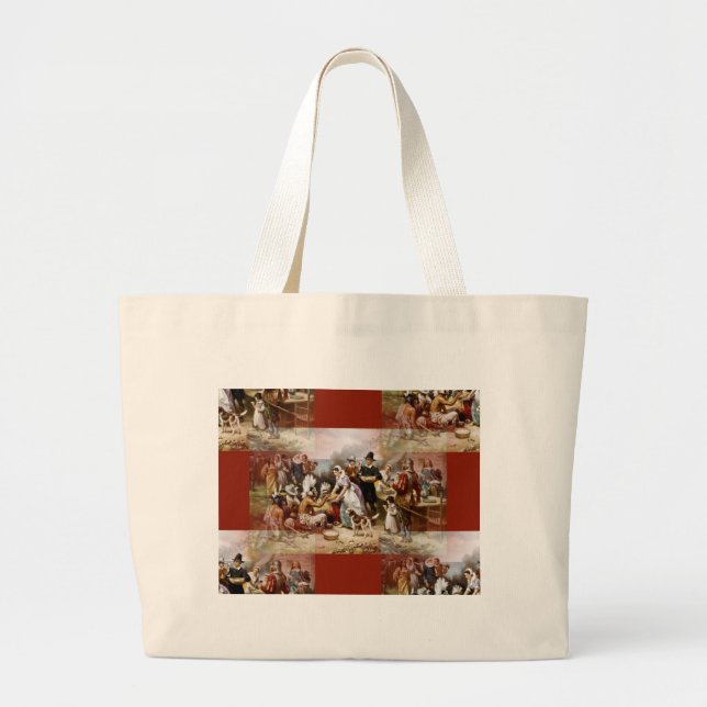 first thanksgiving large tote bag (Front)