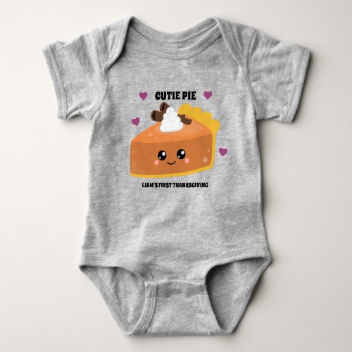 First Thanksgiving Outfit _ Cutie Pie  Baby Bodysuit