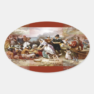 first thanksgiving oval sticker