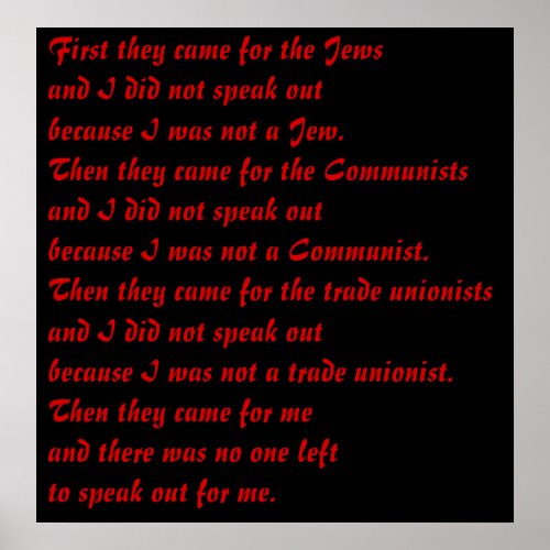First they came for poster