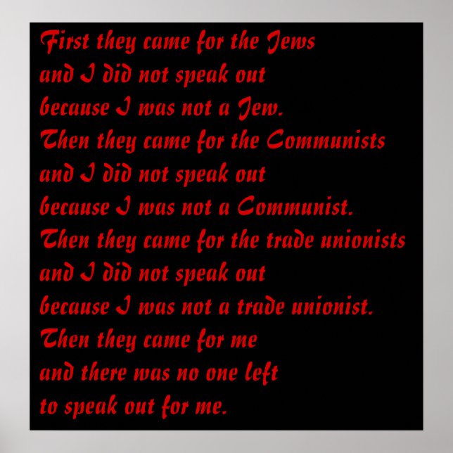 First they came for poster (Front)