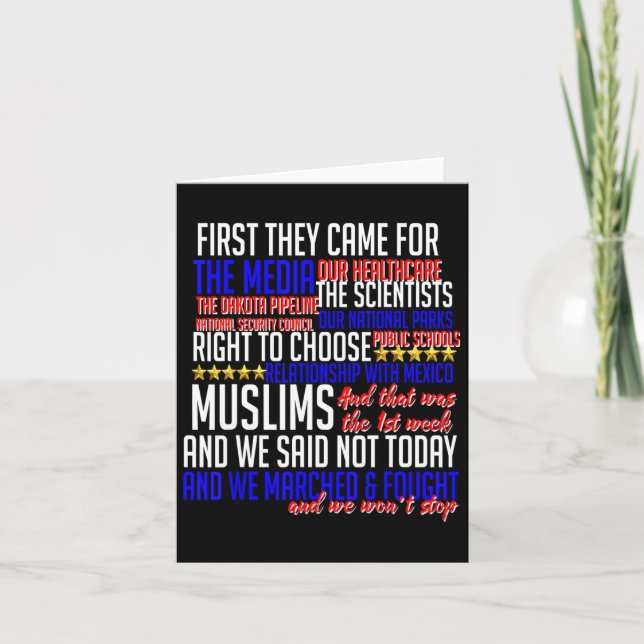 First They Came For Shirt Science Civil Rights Res Card (Front)