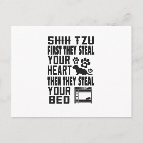 first they steal your heart then your bed postcard