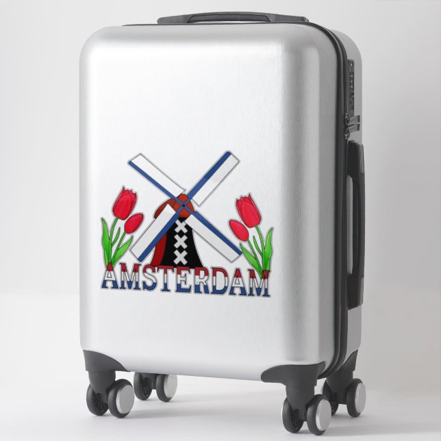 First Time Amsterdam Netherlands Sticker (Suitcase)