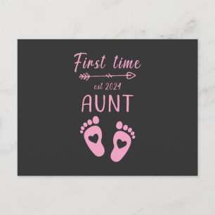 First Time Aunt Est 2024 Holiday Postcard