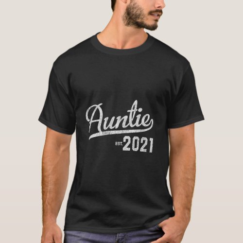 First Time Auntie 2021 Baby Announcement Gift T_Shirt