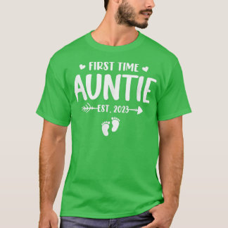 First Time Auntie Est 2023 Soon To Be Aunt Gender  T-Shirt