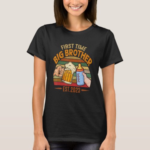 First Time Big Brother Est 2023 Pregnancy Announce T_Shirt