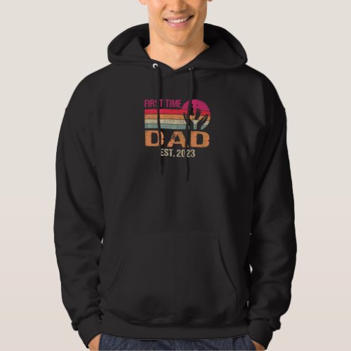 First Time Dad 2023 Vintage Fathers Day Hoodie