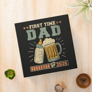 First Time Dad 2026 Expecting Baby Funny 3 Ring Binder