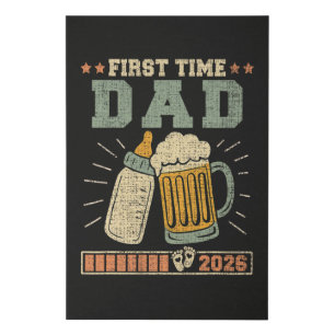 First Time Dad 2026 Expecting Baby Funny Faux Canvas Print