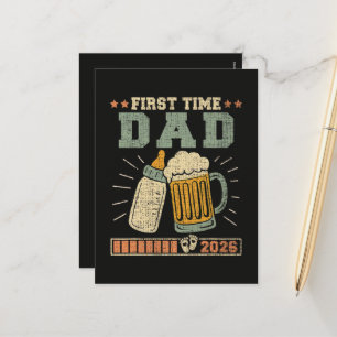 First Time Dad 2026 Expecting Baby Funny Holiday Postcard