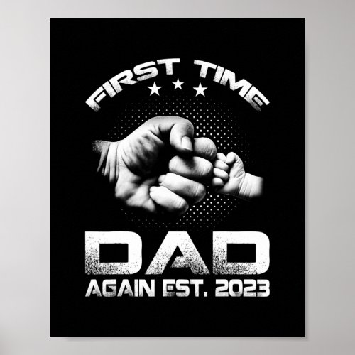 First Time Dad Again Est 2023 Funny Fathers Day  Poster