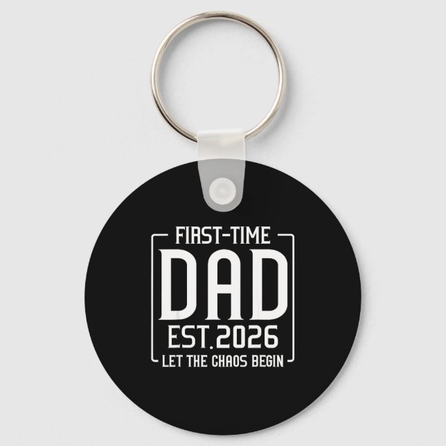 First Time Dad Est 2026 Let The Soon To Be Dad Cha Keychain (Front)