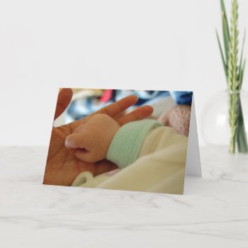 First Time Dad Holding Baby's Hand Greeting Card by CindyBeePhotography at Zazzle