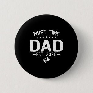 First Time Daddy New Dad Est 2026 Shirt Fathers Da Button