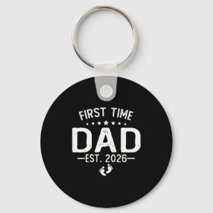 First Time Daddy New Dad Est 2026 Shirt Fathers Da Keychain