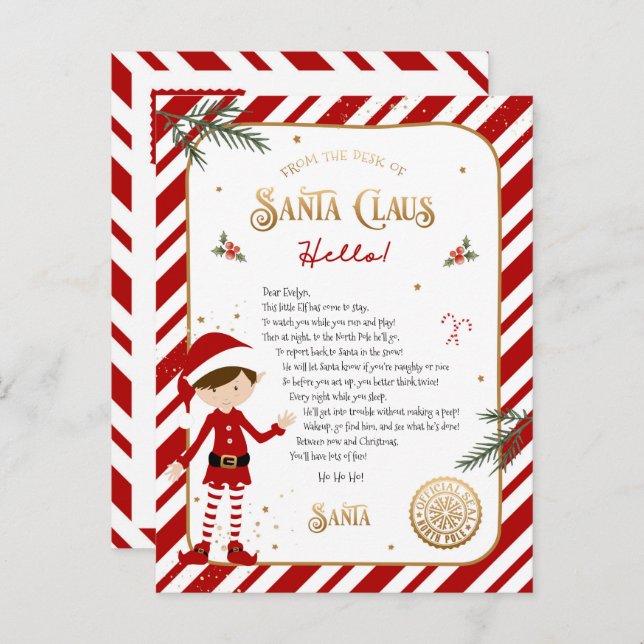 First Time Elf Arrival Welcome Postcard (Front/Back)