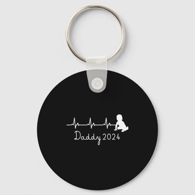First Time Father For Men New Dad Expecting Daddy  Keychain (Front)