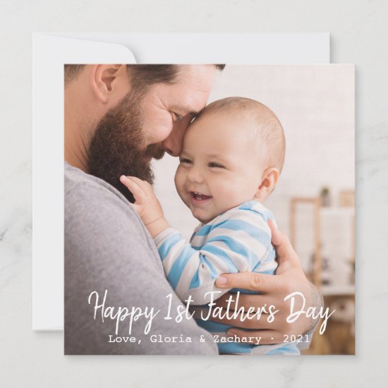 First Time Father's Day Photo Holiday Card