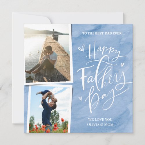 First Time Fathers Day Photo Holiday Card