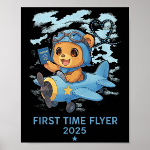 First Time Flyer 2025 Teddy Bear Aviator Kids Todd Poster