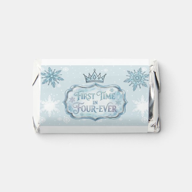 First Time Four-Ever Snowflake Birthday Thank You Hershey's Miniatures (Front)