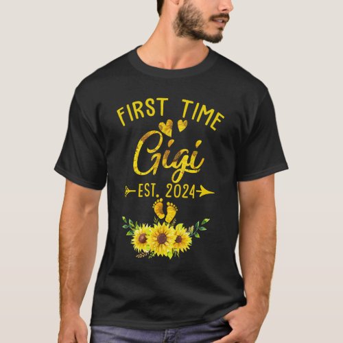 First Time Gigi Est 2024 Sunflower Promoted To Gig T_Shirt
