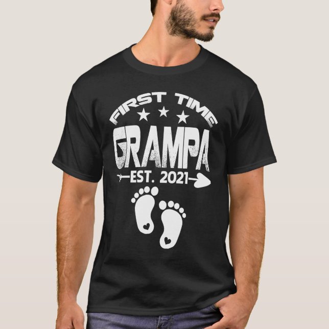 First Time Grampa 2021 New Grampa to be Baby T-Shirt (Front)
